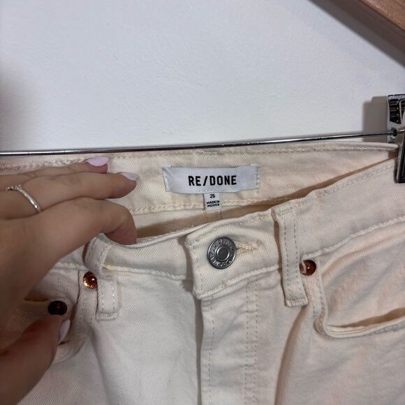 Revolve RE/DONE Orginals 90s High Rise Ankle Crop in Vintage White NEW Size 26 - Picture 11 of 16